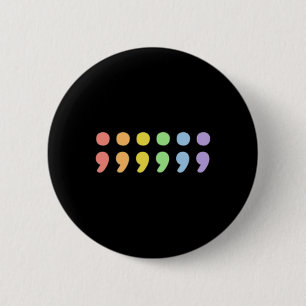 Subtle Pride Mental Health Semicolon Lgbtqia+ Lgbt 6 Cm Round Badge