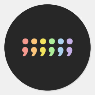 Subtle Pride Mental Health Semicolon Lgbtqia+ Lgbt Classic Round Sticker