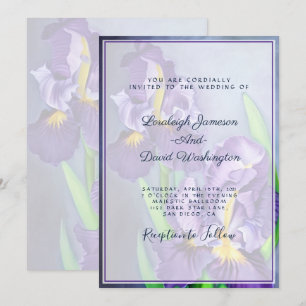 Subtle purple irises custom Wedding Invitation