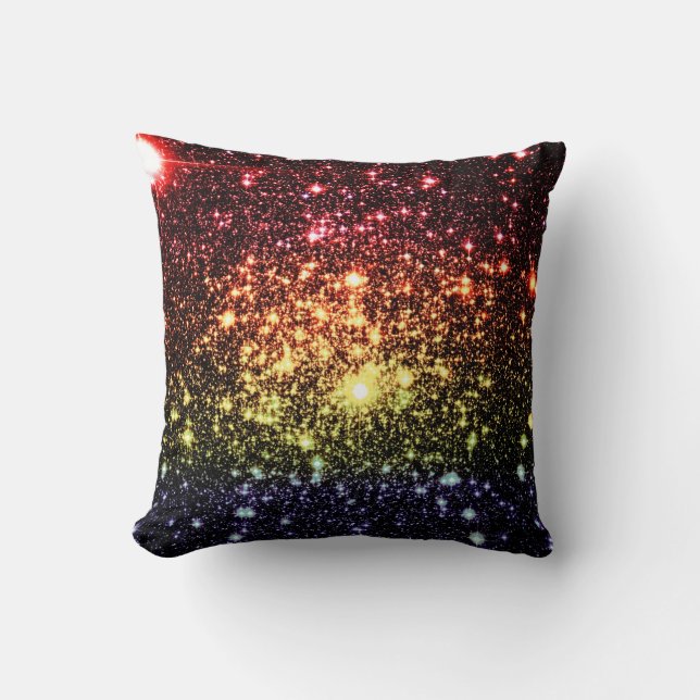 Subtle Rainbow Stars Pillow (Front)
