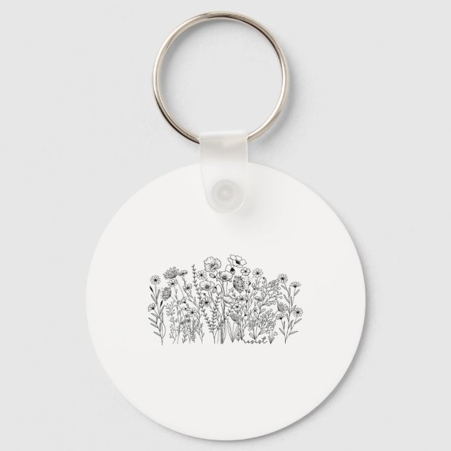 Subtle Resist Floral Botanical Protest Liberal Res Key Ring (Front)