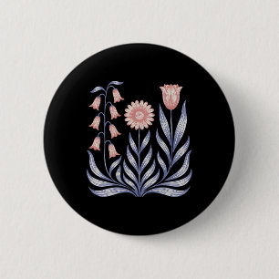 Subtle Resist Trump Foxglove Daisy Tulip Flower 4t 6 Cm Round Badge