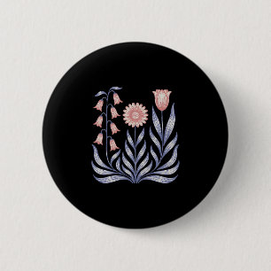 Subtle Resist Trump Foxglove Daisy Tulip Flower 4t 6 Cm Round Badge