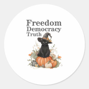 Subtle Resist Trump Freedom Democracy Truth Witch Classic Round Sticker