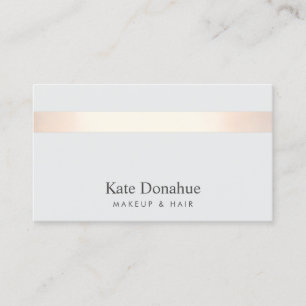 Subtle Rose Gold Striped Elegant Stylish Grey 2 Business Card