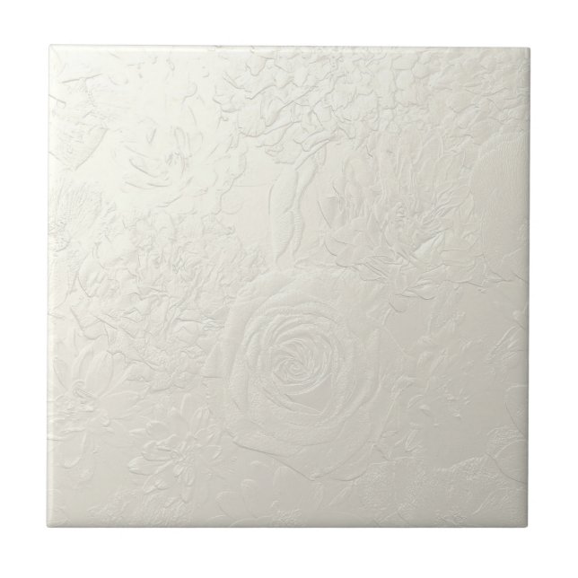Subtle Roses Ceramic Tile (Front)
