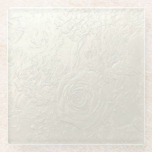 Subtle roses glass coaster
