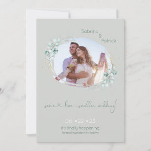 Subtle Sage and Eucalyptus Frame Save The Date
