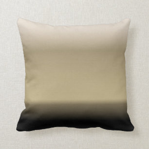 Subtle Shades of Beige to Black Ombre Gradient Cushion
