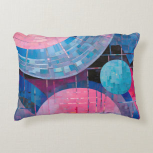 Subtle Shades of Blue & Pink in Abstract Decorative Cushion