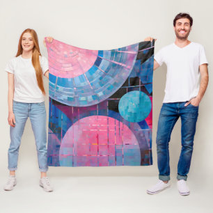 Subtle Shades of Blue & Pink in Abstract Fleece Blanket
