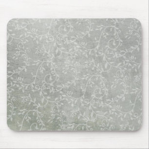 Subtle & Silvery Leafy Vines Mouse Pad