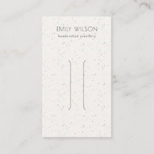 Subtle Soft White Ceramic Texture Hair Pin Display Business Card