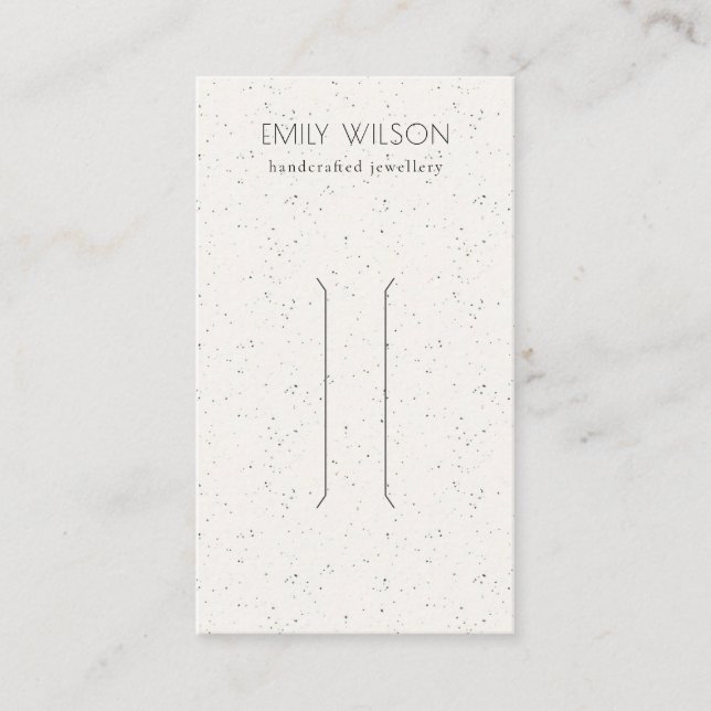 Subtle Soft White Ceramic Texture Hair Pin Display Business Card (Front)