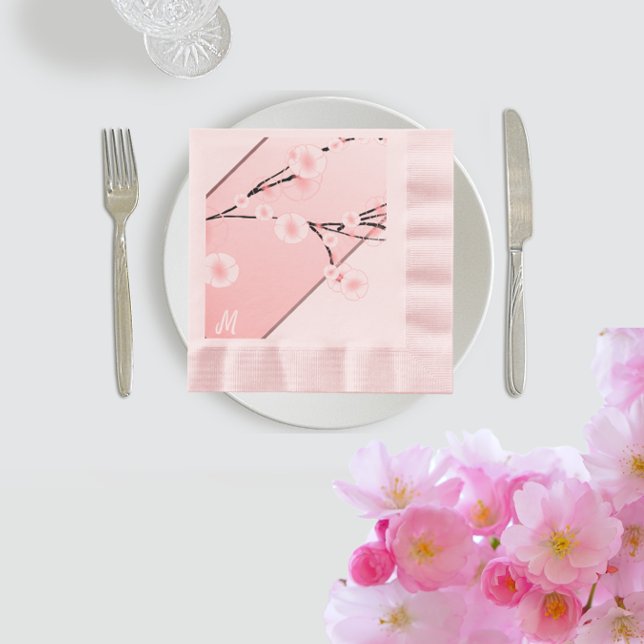 Subtle Spring Blossom - monogrammed Napkin (Creator Uploaded)