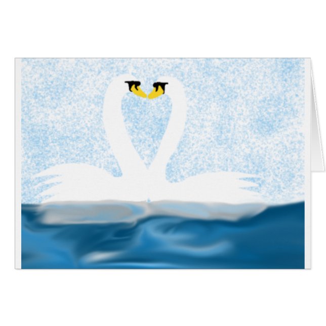 Subtle Swans in Love (heart shapes) Art Gifts (Front Horizontal)