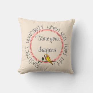 Subtle Tan Natural Personalise Text Bird Throw Pil Cushion