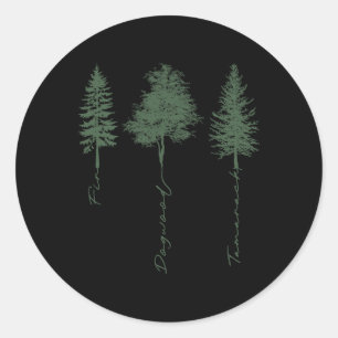 Subtle Tree Anti Trump Fir Dogwood Tamarack Classic Round Sticker