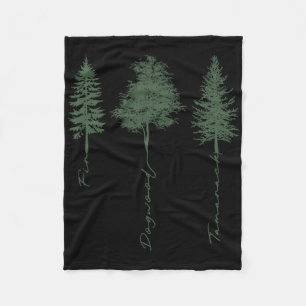 Subtle Tree Anti Trump Fir Dogwood Tamarack  Fleece Blanket