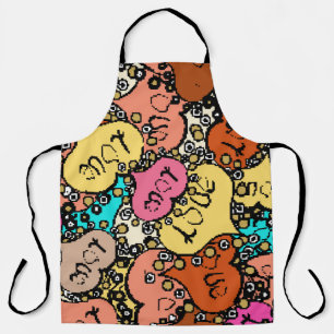 Subtle vintage pattern with tiny orange, black an apron