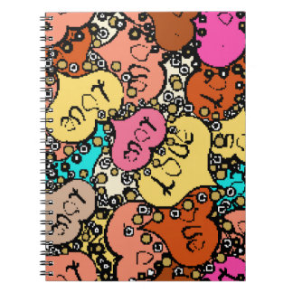 Subtle vintage pattern with tiny orange,  black an notebook