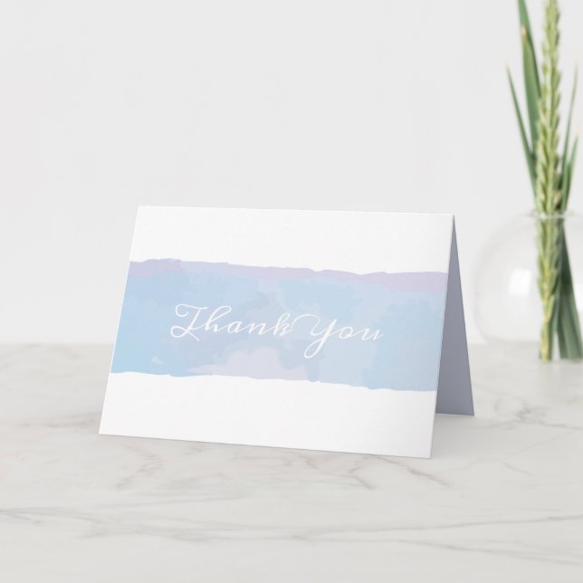 SUBTLE WATERCOLOR  Bat Bar Mitzvah Thank You Card (Front)