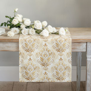 Subtle Watercolor Damask Runner Refined Table Deco