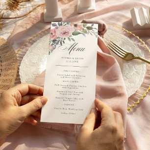 Subtle Watercolor Roses   Wedding Flowers Menu