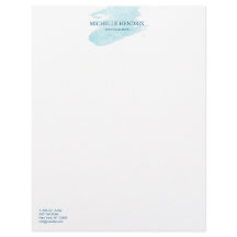 Subtle Watercolor Turquise Artistic Letterhead