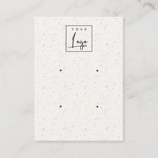 Subtle White Ceramic Texture 2 Earing Display Logo Business Card (Front)