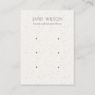 Subtle White Ceramic Texture 3 Earring Display Business Card