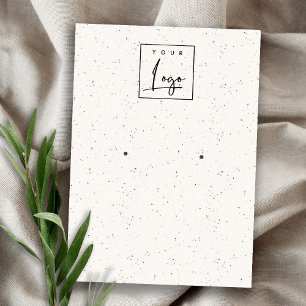 Subtle White Ceramic Texture Earing Display Logo Business Card