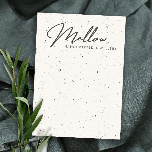 SUBTLE WHITE CERAMIC TEXTURE EARRING DISPLAY LOGO BUSINESS CARD (Creator Uploaded)