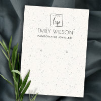 SUBTLE WHITE CERAMIC TEXTURE EARRING DISPLAY LOGO