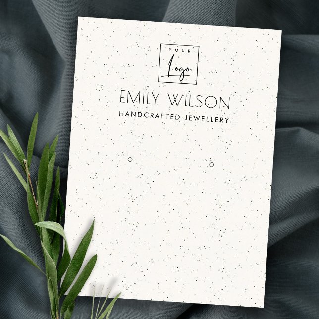 SUBTLE WHITE CERAMIC TEXTURE EARRING DISPLAY LOGO CARD (Creator Uploaded)