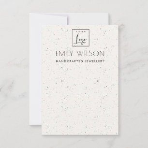Subtle White Ceramic Texture Earring Display Logo Invitation