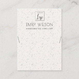 SUBTLE WHITE CERAMIC TEXTURE NECKLACE DISPLAY LOGO BUSINESS CARD