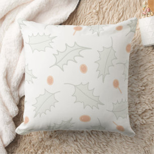 Subtle Winter Holly Berry Pattern Cushion