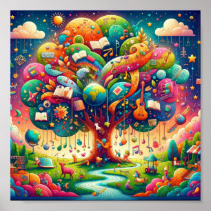 Subtle Wonders: The Learning Tree Poster for Kids