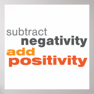 Subtract Negativity and Add Positivity Poster
