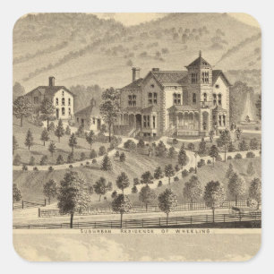 Suburban residence of Wheeling Square Sticker