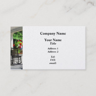 Suburbs - Porch With Rocking Chair and Geraniums Business Card