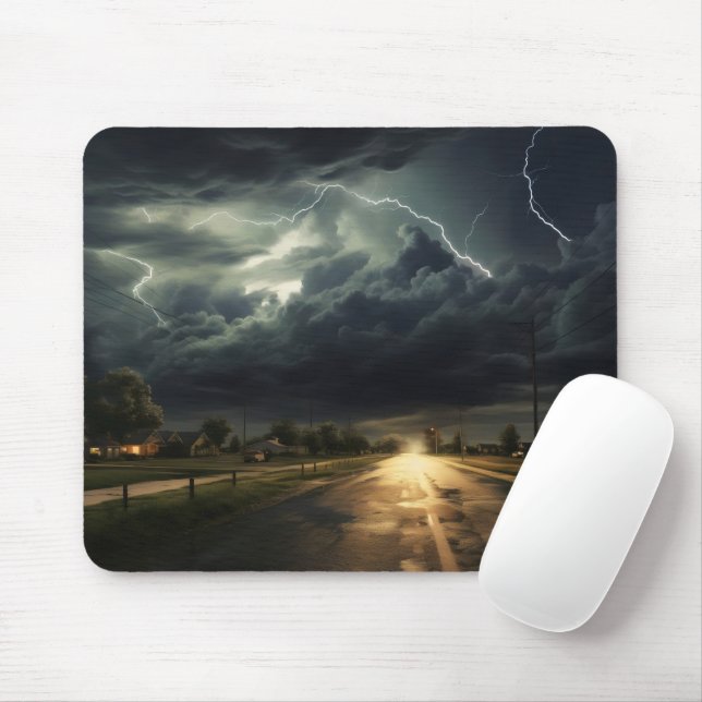 Suburbs Thunderstorm Mouse Pad (With Mouse)