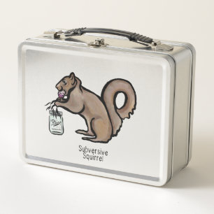Subversive Squirrel Metal Lunchbox