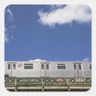 Subway Cars Square Sticker