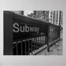 Subway Entrance Sign New York City Poster