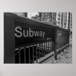 Subway Entrance Sign New York City Poster