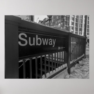 Subway Entrance Sign New York City Poster
