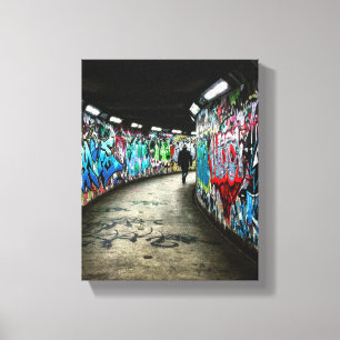 Subway graffiti art canvas print