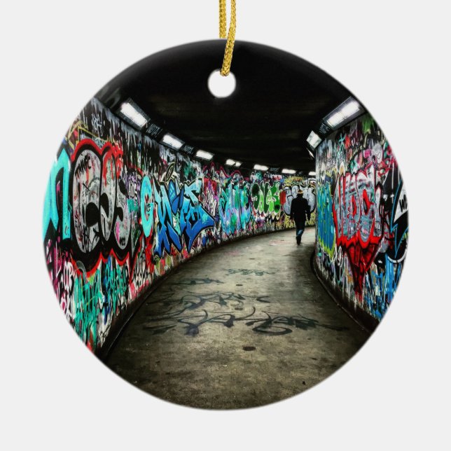 Subway graffiti art ceramic ornament (Front)